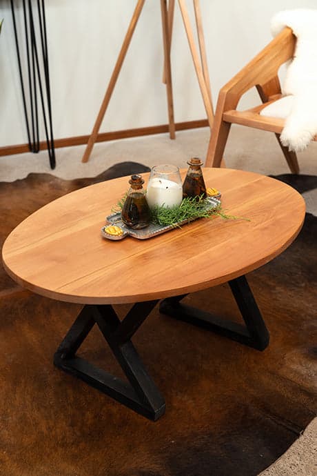 Mesa de centro Roma, Madera maciza, ancho 120 cm